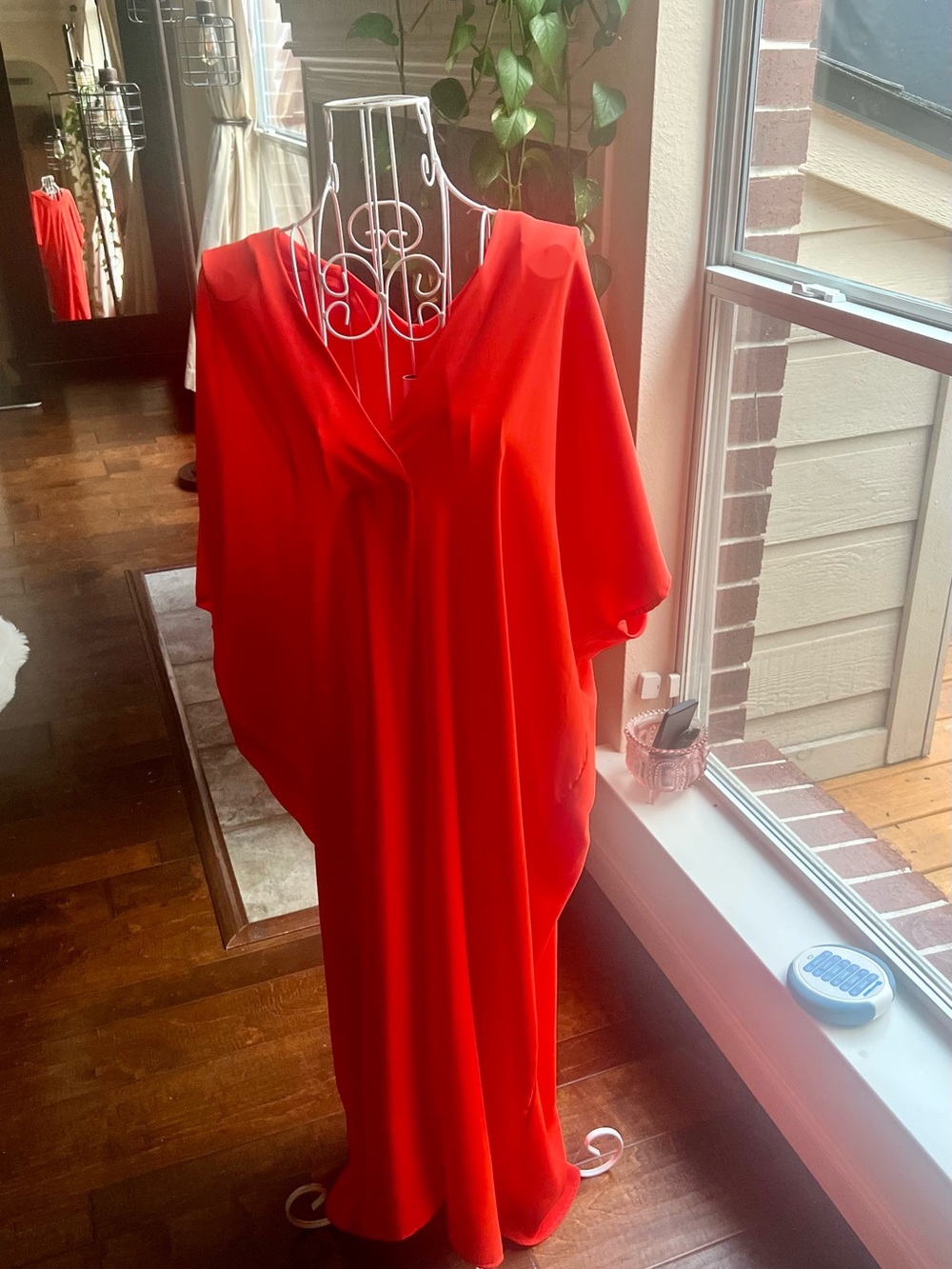 Vibrant Orange Flowing Caftan